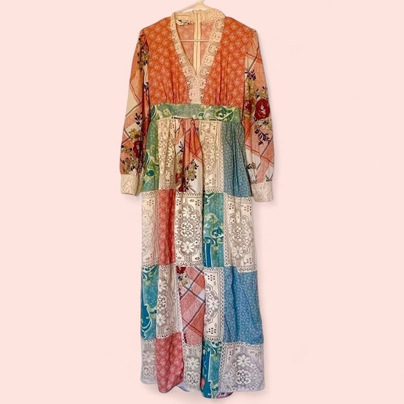 ‘70s Patchwork Prairie Dress - Picture 5 of 8